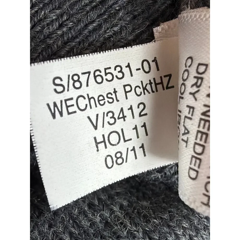 Banana Republic Gray Quarter Zip  Pocket Jacket Size XL Italian Yarn Wool Blend